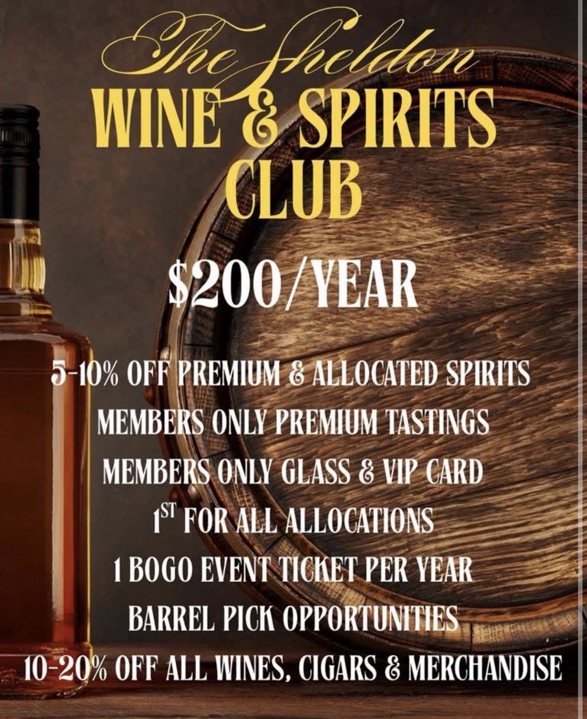 Sheldon Wine & Spirits Club membership perks
